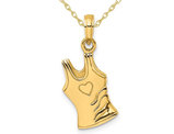 14K Yellow Gold Tank-Top Shirt Charm Pendant Necklace with Chain